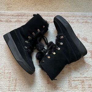 Michael Kors Black Fur-Lined Boots Size 8